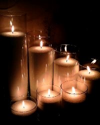 Насыпная свеча-ваза-колба с пальмового воска, белая